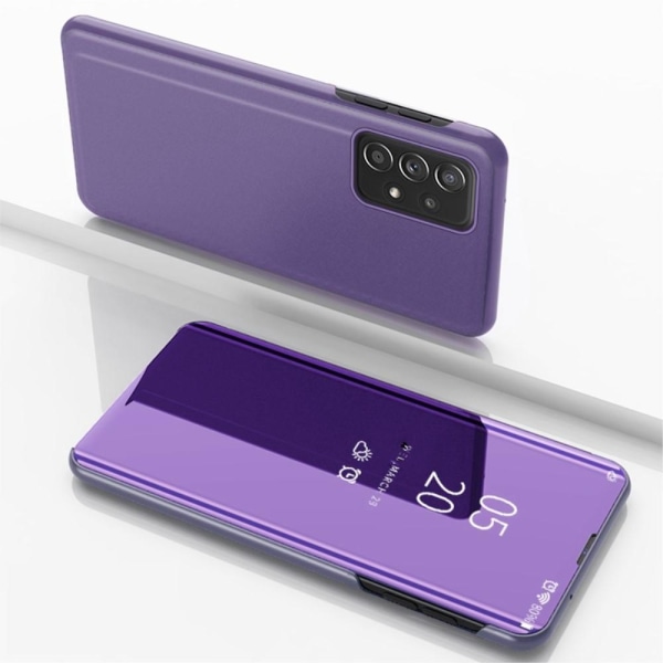 SKALO Samsung A33 5G Clear View Mirror Etui - Mørk lilla Dark purple
