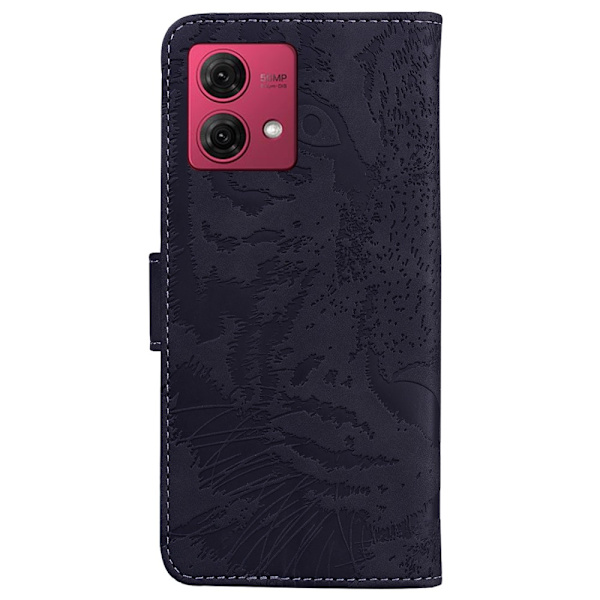 SKALO Motorola Moto G84 5G Embossed Tiger Plånbok - Svart Svart