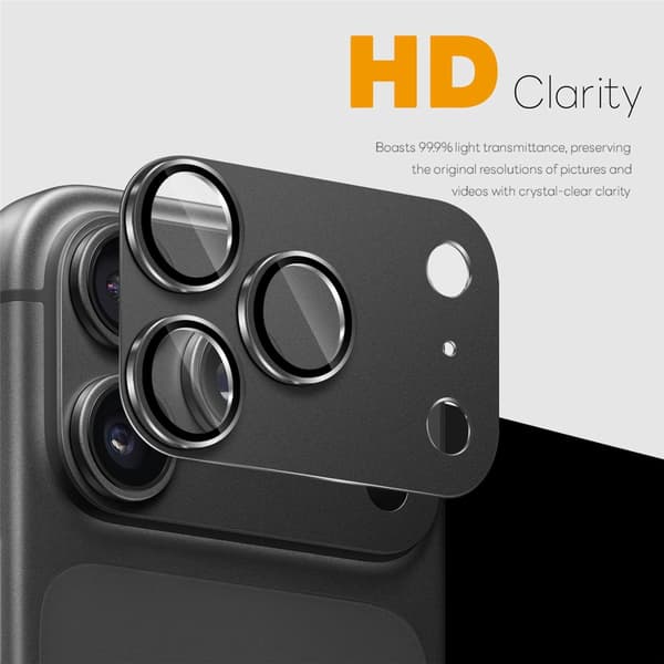 SKALO NORTHJO Mat Kamera Beskyttelse Metalring til iPhone 18 Pro Max - Sort Black
