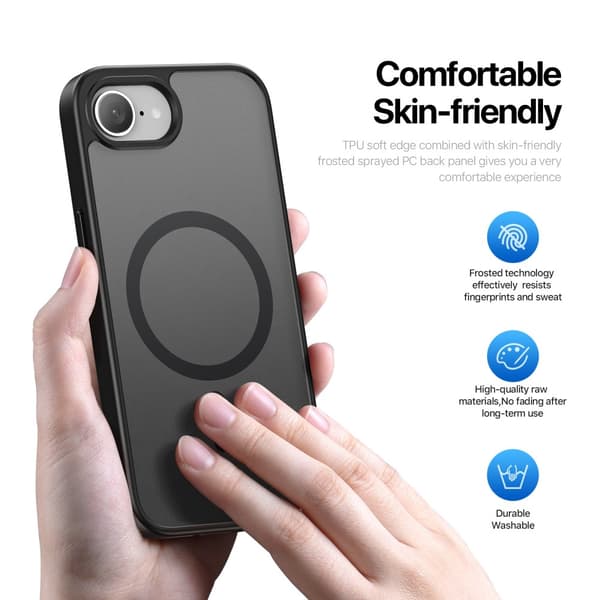 DUX DUCIS Yind Series Matte Finish Cover til iPhone 17e - Sort Black