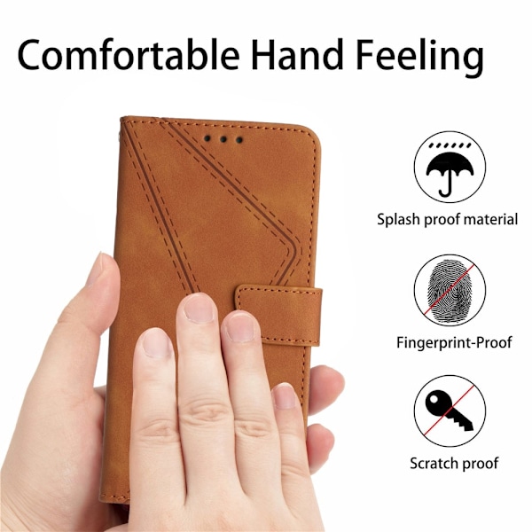 SKALO Motorola Moto G04 Embossed Plånboksfodral i PU-Läder - Brun Brun