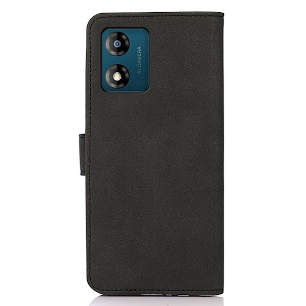 SKALO Motorola Moto E13 4G KHAZNEH Pungetui i PU-læder - Sort Black