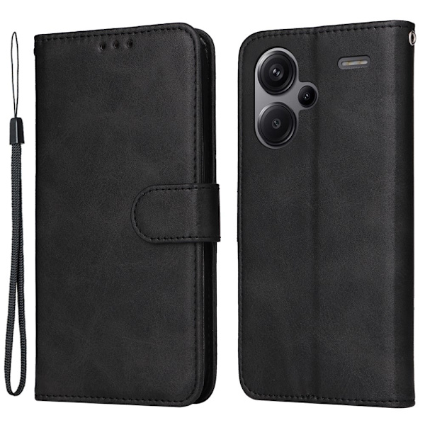 SKALO Xiaomi Redmi Note 13 Pro+ PU-Läder Plånboksfodral - Fler färger Svart