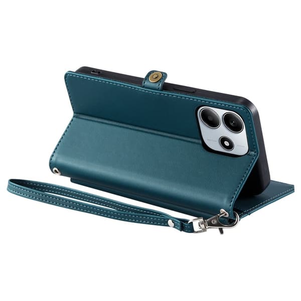 SKALO Xiaomi Redmi Note 14 4G PU-Läder Envelope Plånboksfodral - Grön Grön