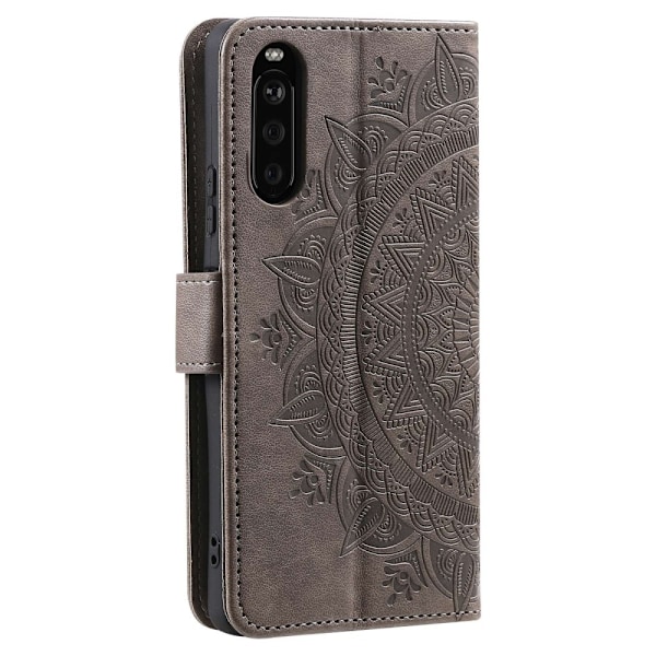 SKALO Sony Xperia 10 V Mandala lompakkokotelo - Harmaa Grey