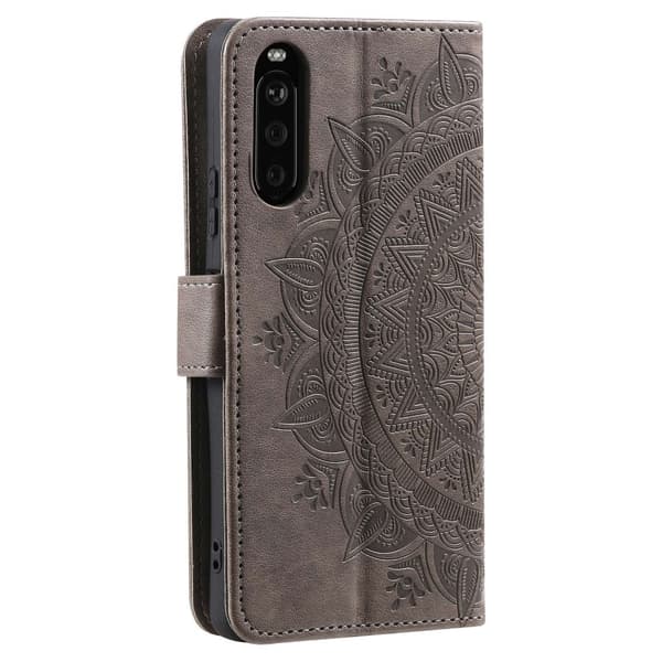 SKALO Sony Xperia 10 V Mandala Plånboksfodral - Grå grå