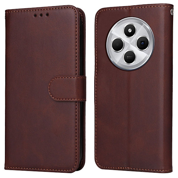 SKALO Xiaomi Redmi 14C PU-nahkainen Lompakkokotelo - Valitse väri Brown