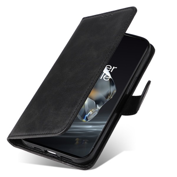 SKALO OnePlus 12R 5G PU-læder Pungetui - Vælg farve Black