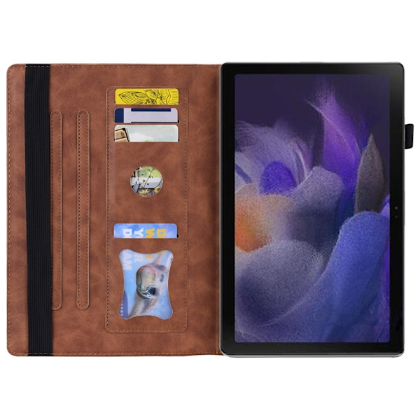 SKALO Samsung Tab A9+ PU-nahkainen Lompakkokotelo - Ruskea Brown
