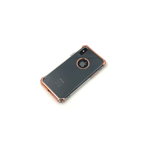 Extra tåligt design silikonskal | färgade kanter iPhone X/XS - fler färger Rosa