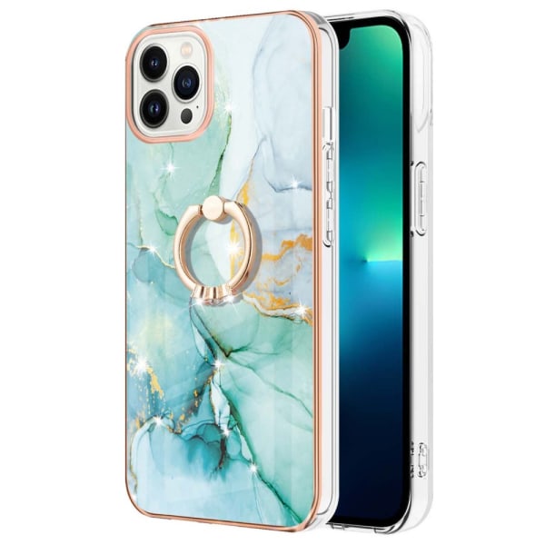 SKALO iPhone 14 Pro Max Marmor TPU Skal Med Ring - Motiv 4 multifärg