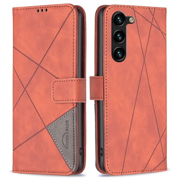 SKALO Samsung S24+ BINFEN COLOR Præget Flip Cover - Brun Brown