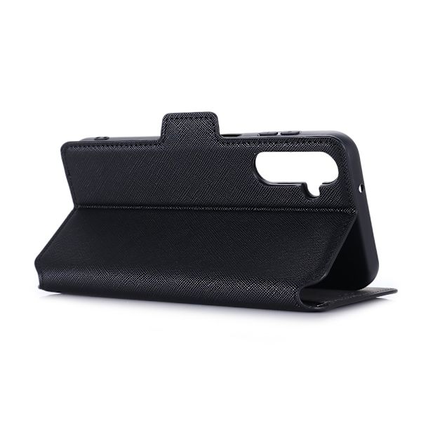 SKALO Samsung A25 5G MUXMA Saffiano PU-læder Pungetui - Sort Black