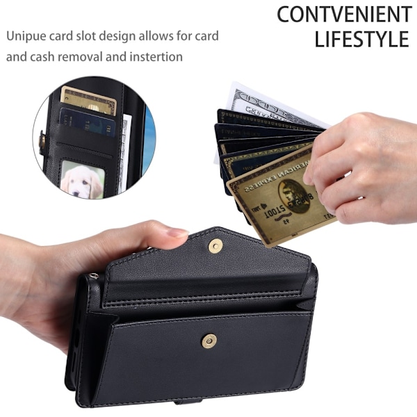 SKALO Samsung A56 5G PU-Læder Envelope Flip Cover - Sort Black