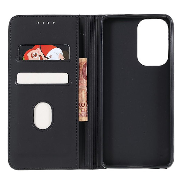 SKALO Samsung A53 5G Premium Kortlomme Flip Cover - Sort Black