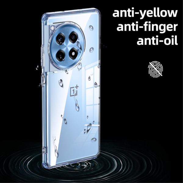 SKALO OnePlus 12R 5G TPU Clear Hybrid Skal - Svart Svart