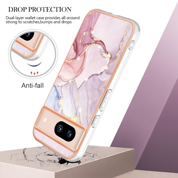 SKALO Google Pixel 8a Marmor TPU-skal - Motiv 3 multifärg