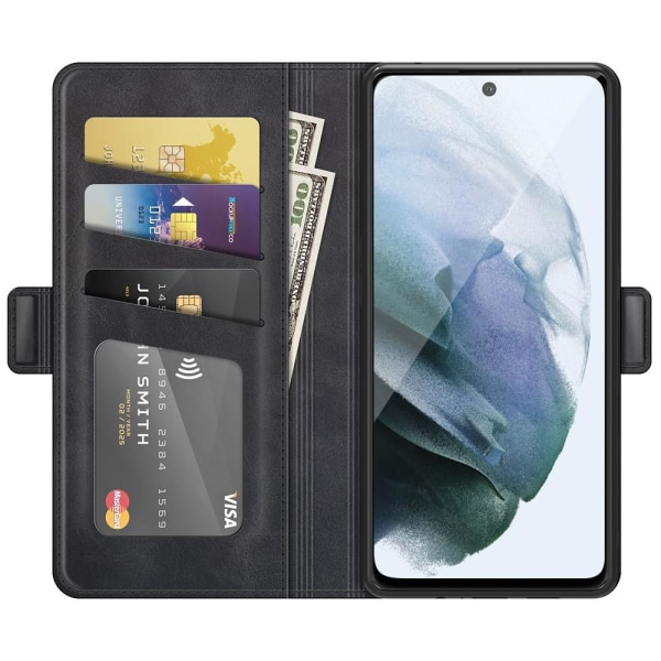 SKALO Samsung S21 FE Premium Plånboksfodral - Svart Svart