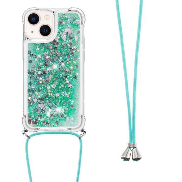 SKALO iPhone 14 Plus Juoksuhiekka Glitter Mobile kaulapanta - Tu Turquoise