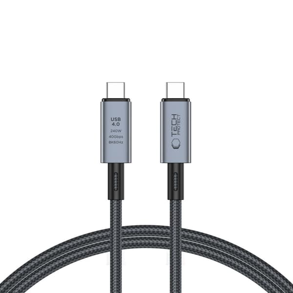 Tech-Protect UltraBoost Max USB 4.0 USB-C-kabel 240W 1m - Grå grå