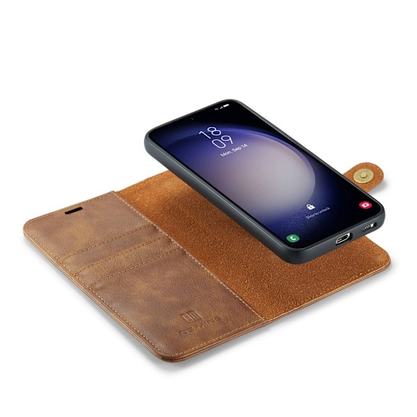 DG MING Samsung S24 FE 2-i-1 Magnet Pungetui - Brun Brown