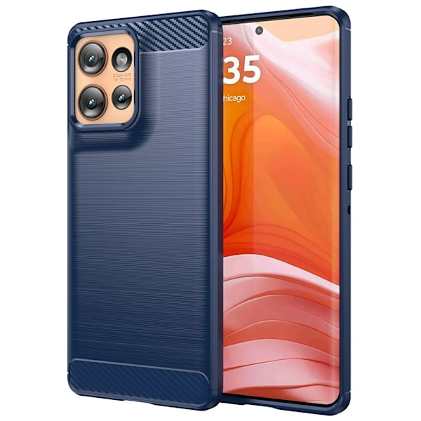 SKALO Motorola Edge 50 5G Armor Carbon Stødsikker TPU-cover - Vælg farve Blue