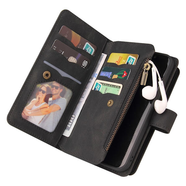 SKALO Google Pixel 8 Big Wallet 17-FACK Plånboksfodral - Svart Svart