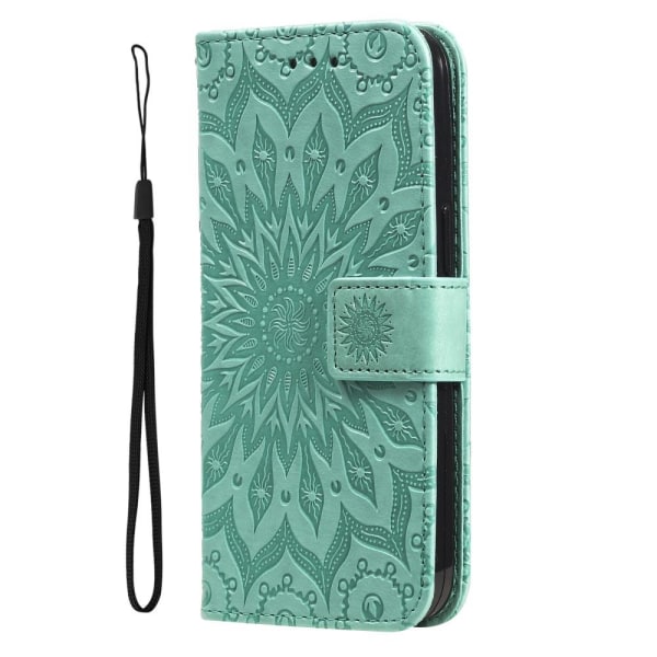 SKALO iPhone 15 Pro Max Mandala Flip Cover - Grøn Green