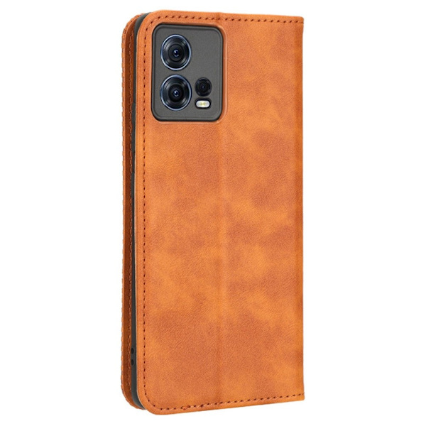 SKALO Motorola Edge 30 Fusion 5G Embossed Premium Plånboksfodral - Brun Brun