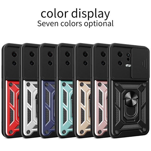 SKALO Xiaomi 13 5G Armor hybridi metallirengas kameran liukusäädin - - Musta Black