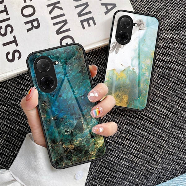 SKALO Xiaomi Redmi A5 4G Marmor Hærdet Glas TPU Cover - #1 Multicolor