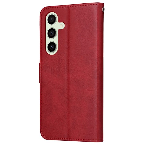 SKALO Samsung S24 FE PU-læder Pungetui - Vælg farve Red