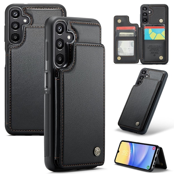 CaseMe Samsung A16 C22 Series Suojakuori+Lompakko - Musta Black