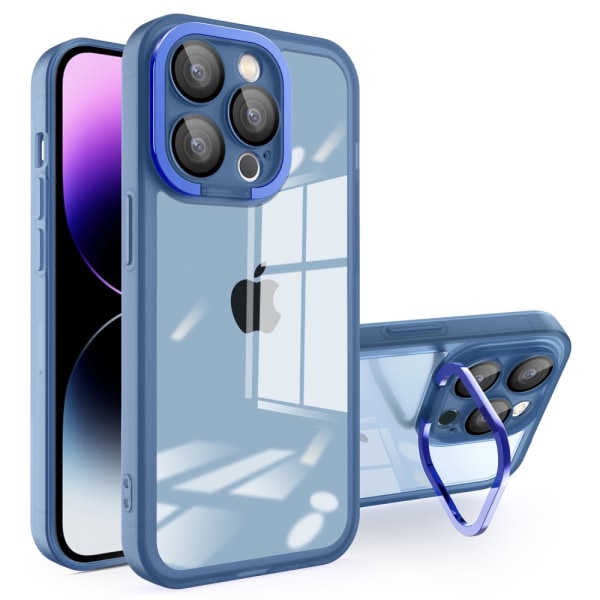 SKALO iPhone 15 Pro Color Bumper Kamera Ring Skal - Blå Blå