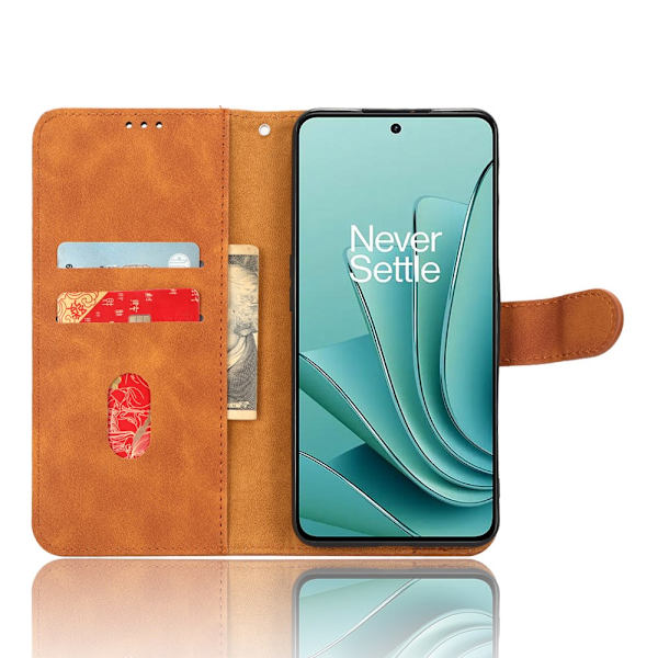 SKALO OnePlus Nord 3 5G / Ace 2V Matt PU-læderpungetui - Brun Brown