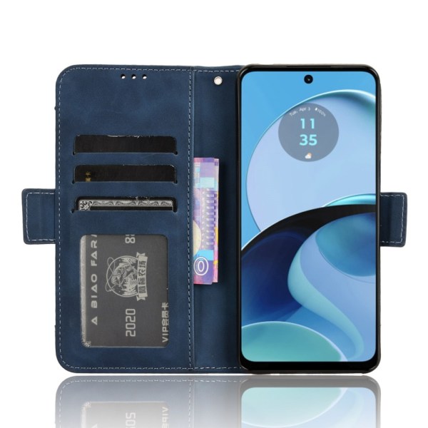 SKALO Motorola Moto G14 6-FACK Plånboksfodral - Blå Blå