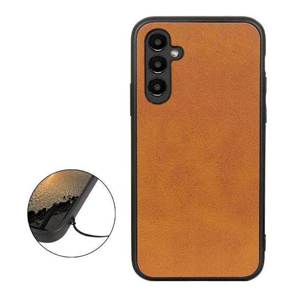 SKALO Samsung A14 4G/5G PU-læder Hybrid Cover - Lys brun Light brown