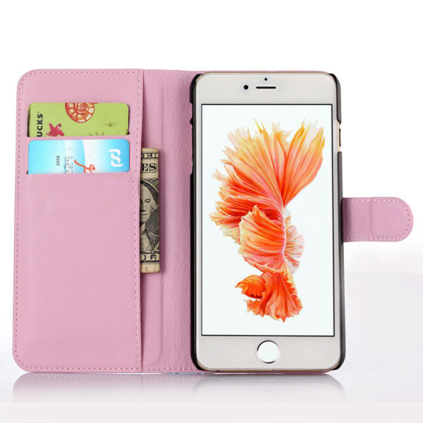Lompakkokotelo PU-nahkaa Rounded Flip iPhone 6 / 6S:lle - lisää f Light pink