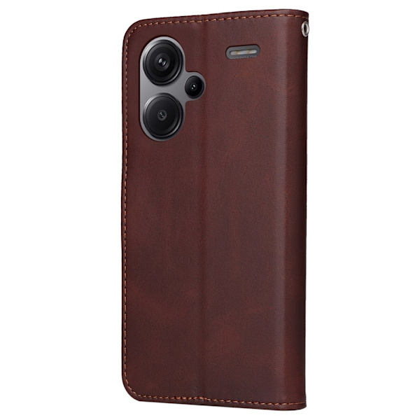 SKALO Xiaomi Redmi Note 13 Pro+ PU-nahkainen Lompakkokotelo - Valitse väri Brown