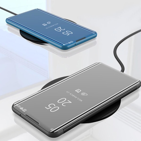 SKALO Samsung A22 5G Clear View Spegel fodral - Blå Blue