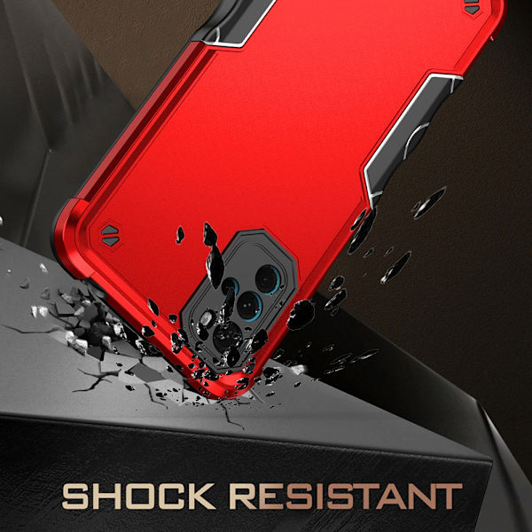 SKALO Motorola Moto G22 Shockproof Armor Hybrid Cover - Turkis Turquoise