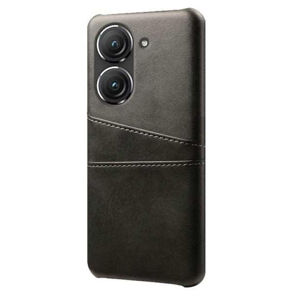 SKALO Asus Zenfone 9 5G PU-læder Kortholder Cover - Sort Black