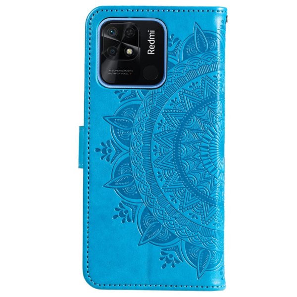 SKALO Xiaomi Redmi 10C Mandala Plånboksfodral - Blå Blå