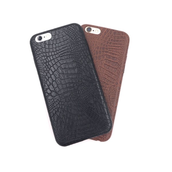 Eksklusivt iPhone 6 / 6S cover med krokodillemønster i PU-læder - flee Brown