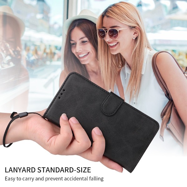 SKALO Motorola Edge 60 PU-läder Plånboksfodral - Fler färger Svart