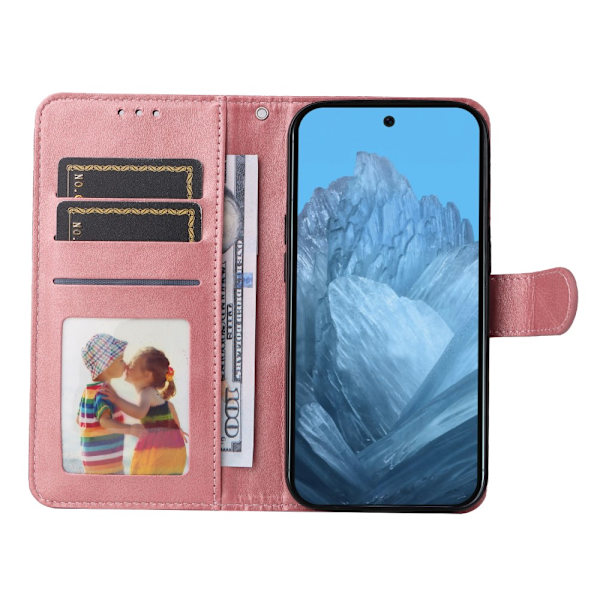 SKALO Google Pixel 9/9 Pro PU-Läder Plånboksfodral - Fler färger Rosa
