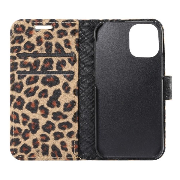 SKALO iPhone 13 Mini Leopard mönstrad Plånboksfodral i PU Läder Multicolor