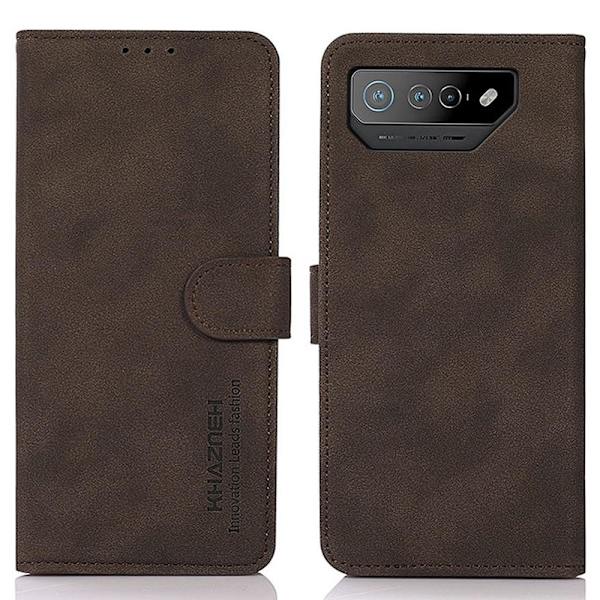 SKALO Asus ROG Phone 7 5G KHAZNEH Pungetui i PU-læder - Brun Brown