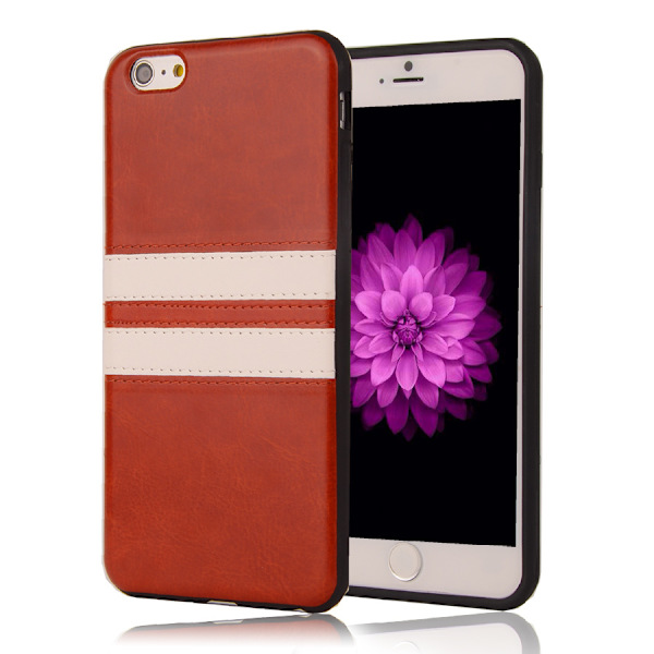 Skal i PU-läder med 2 streck iPhone 6/6S Cerise