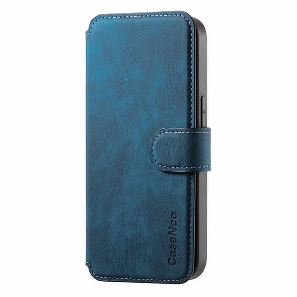 SKALO CASENEO MW-03 Plånboksfodral för iPhone 18 Pro Max - Blå Blå